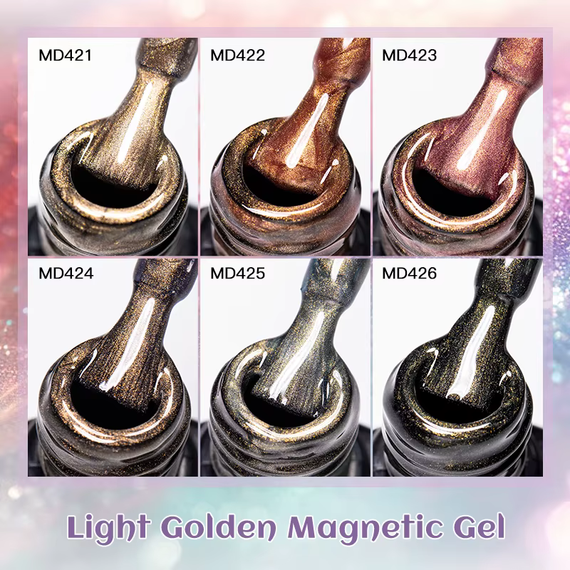Ensemble de Gel à ongles magnétique doré clair