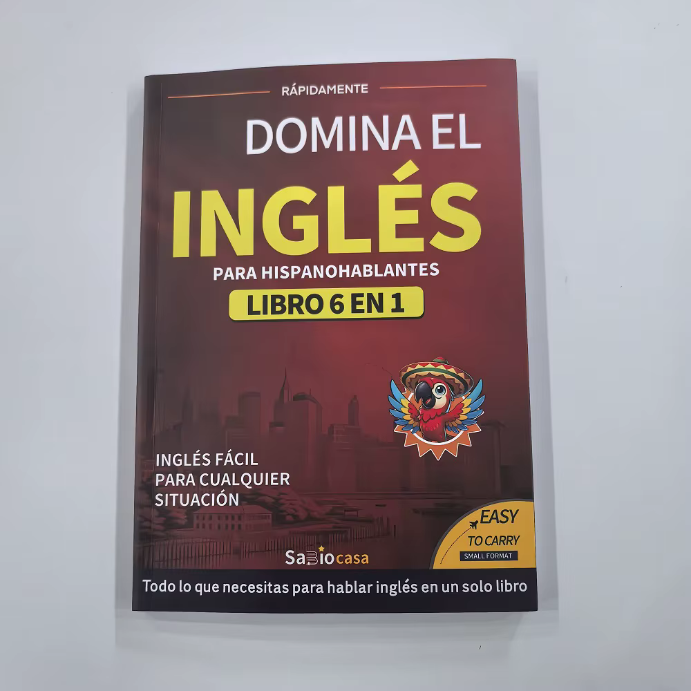 Livres anglais pour débutants, édition espagnole 6 en 1, cahier d'exercices d'apprentissage des langues facile avec dictionnaire pour la lecture, fournitures d'étude