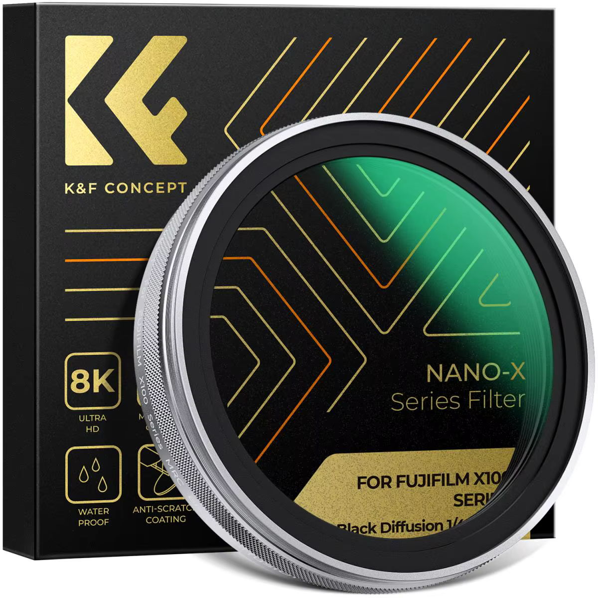 K & F Concept MCUV filtre UV 1/4 noir Pro filtre antibrouillard capuchon d'objectif pour Fuji X100 X100F X100S X100T X100V X100VI Nano-X