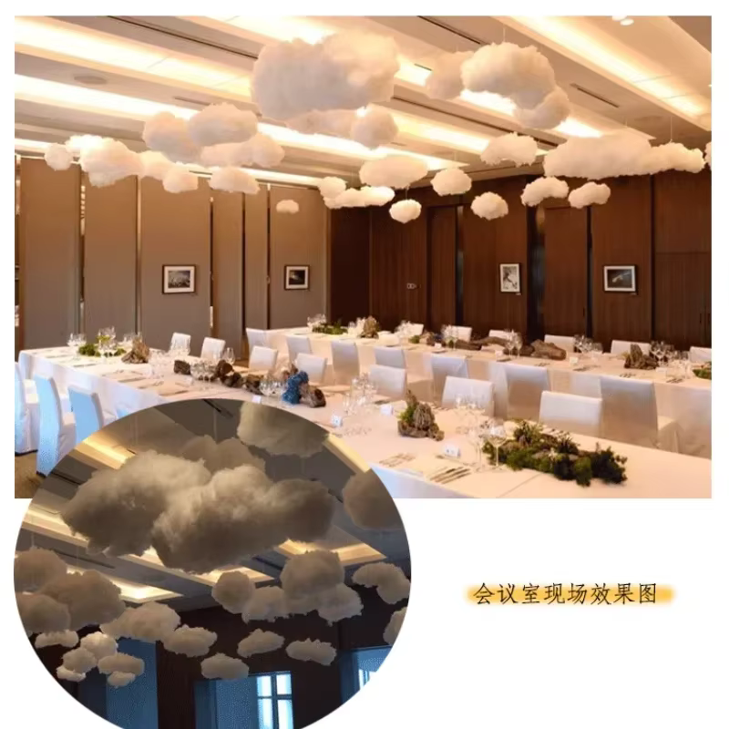 Décorations de plafond pour fête de mariage, nuages suspendus en coton, accessoires de décoration artificiels, ornements muraux pour la pièce, imitation de fête