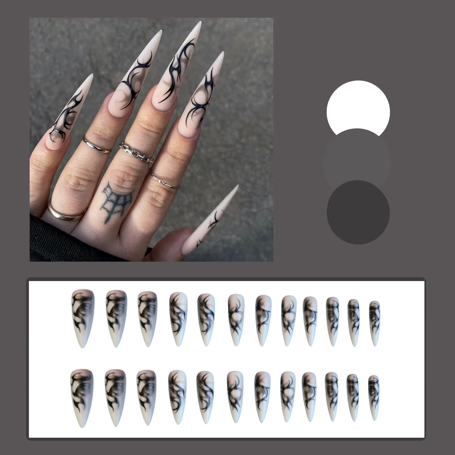 Faux ongles style Y2K, 24 pièces