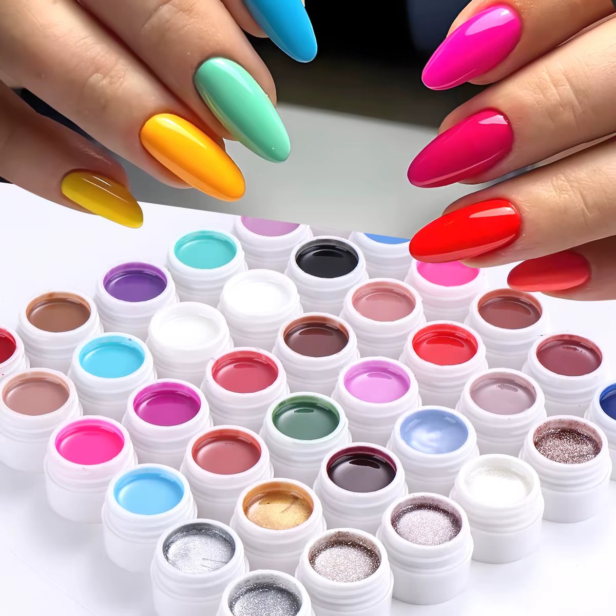 36 couleurs peinture brillante solide vernis à ongles Gel nu brillant couleur