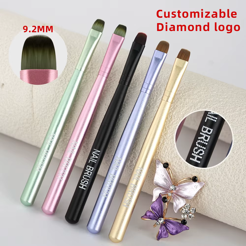 Pinceau professionnel de luxe 5 couleurs pour nail art français avec manche métallique