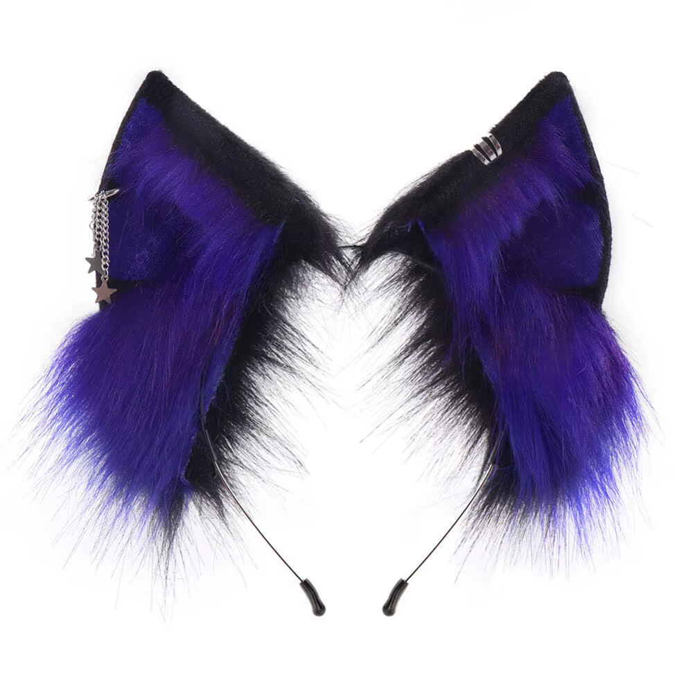 Accessoires de Cosplay d'halloween, oreilles de fourrure d'animaux, bandeau en peluche, oreilles de renard réalistes, Convention d'anime, casque de chat en direct