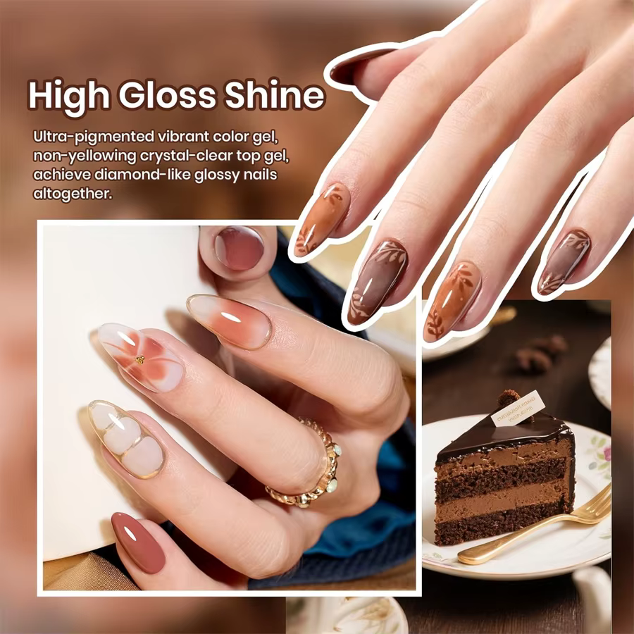 Lot de vernis à ongles gel brun populaire 10 ml