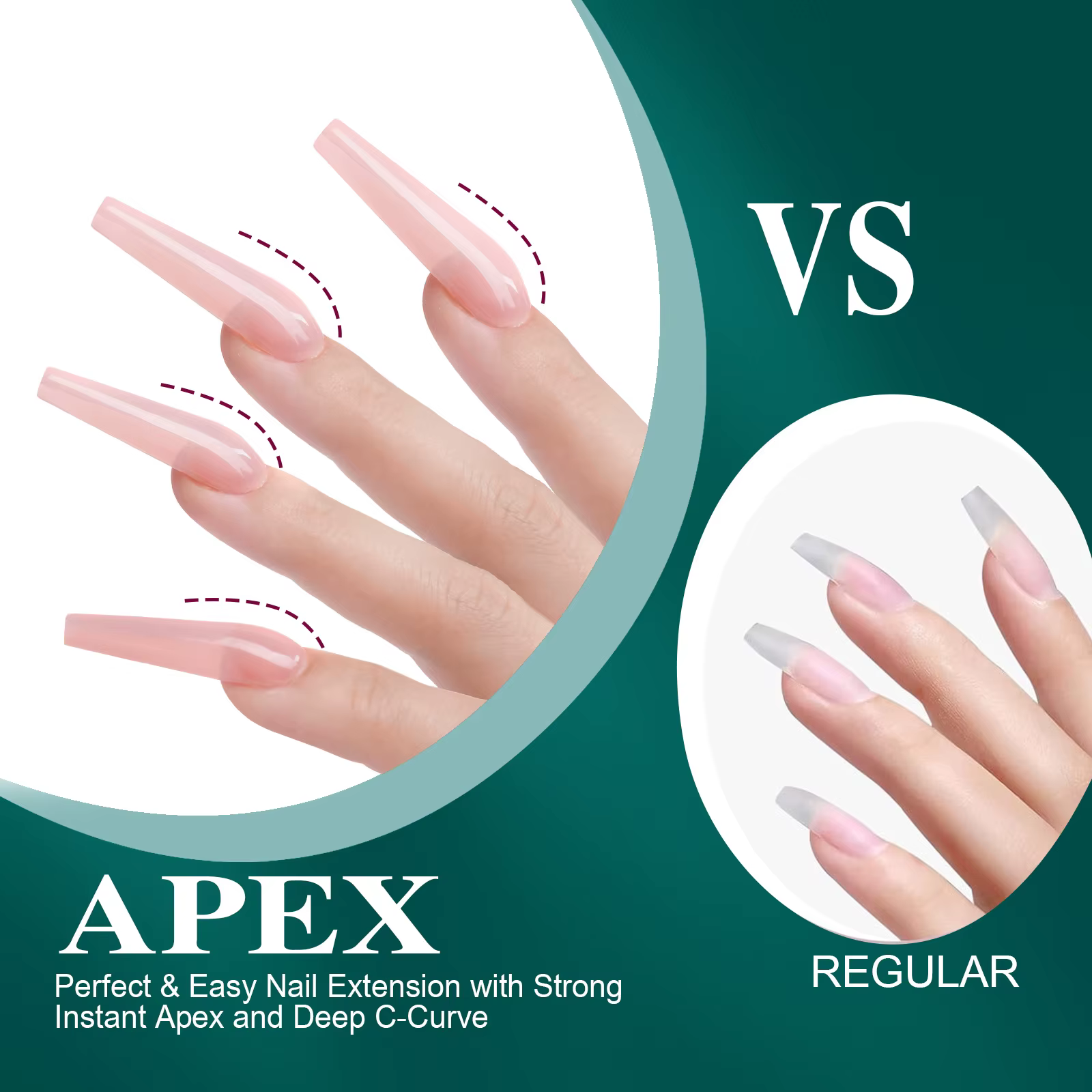 Ongles en gel souple courbés