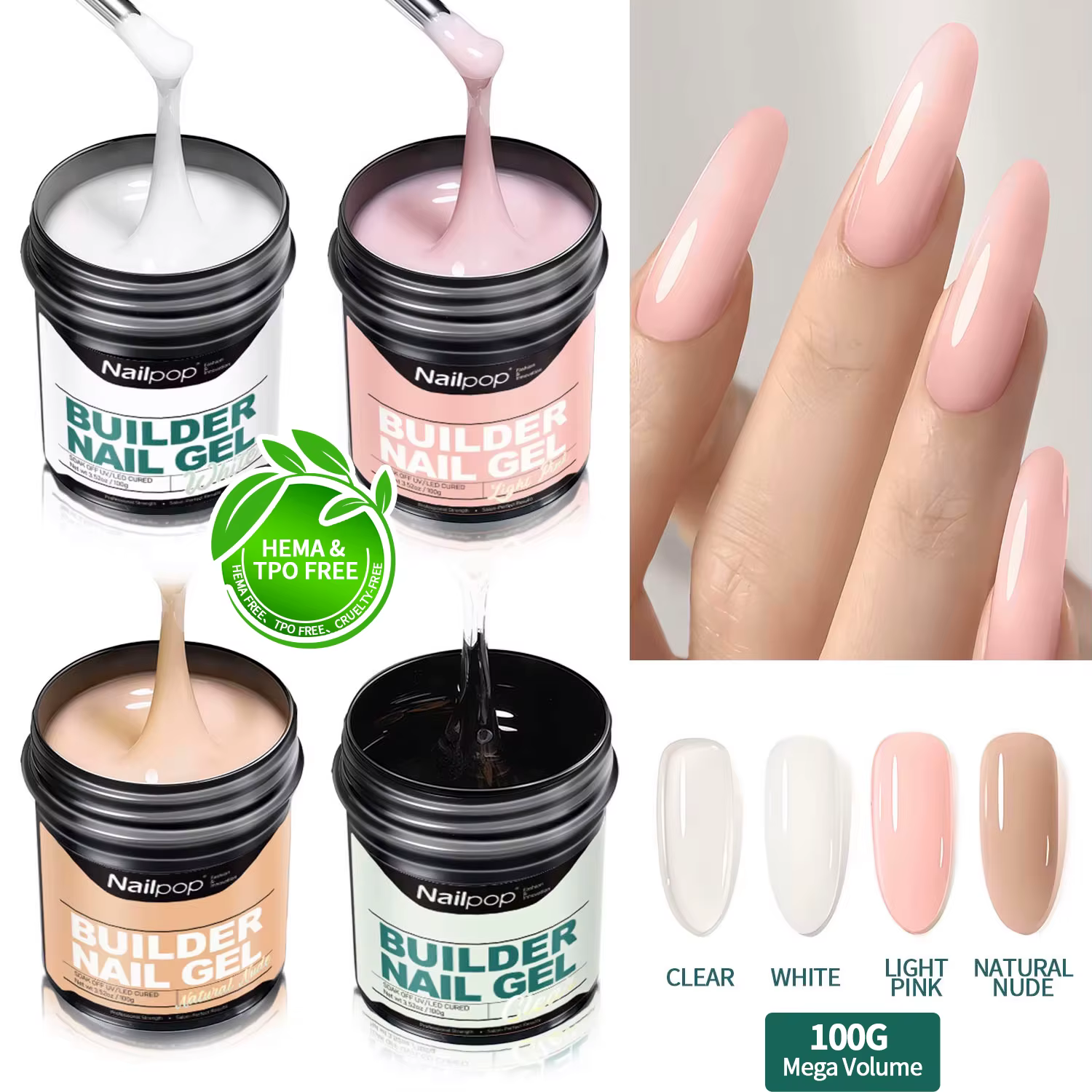 Nailpop Gel de Construction pour Ongles 30/100g