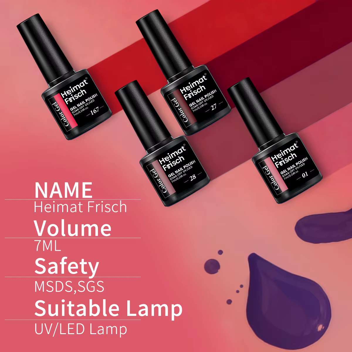 Vernis à ongles gel Heimat Frisch à usage unique 7 ml