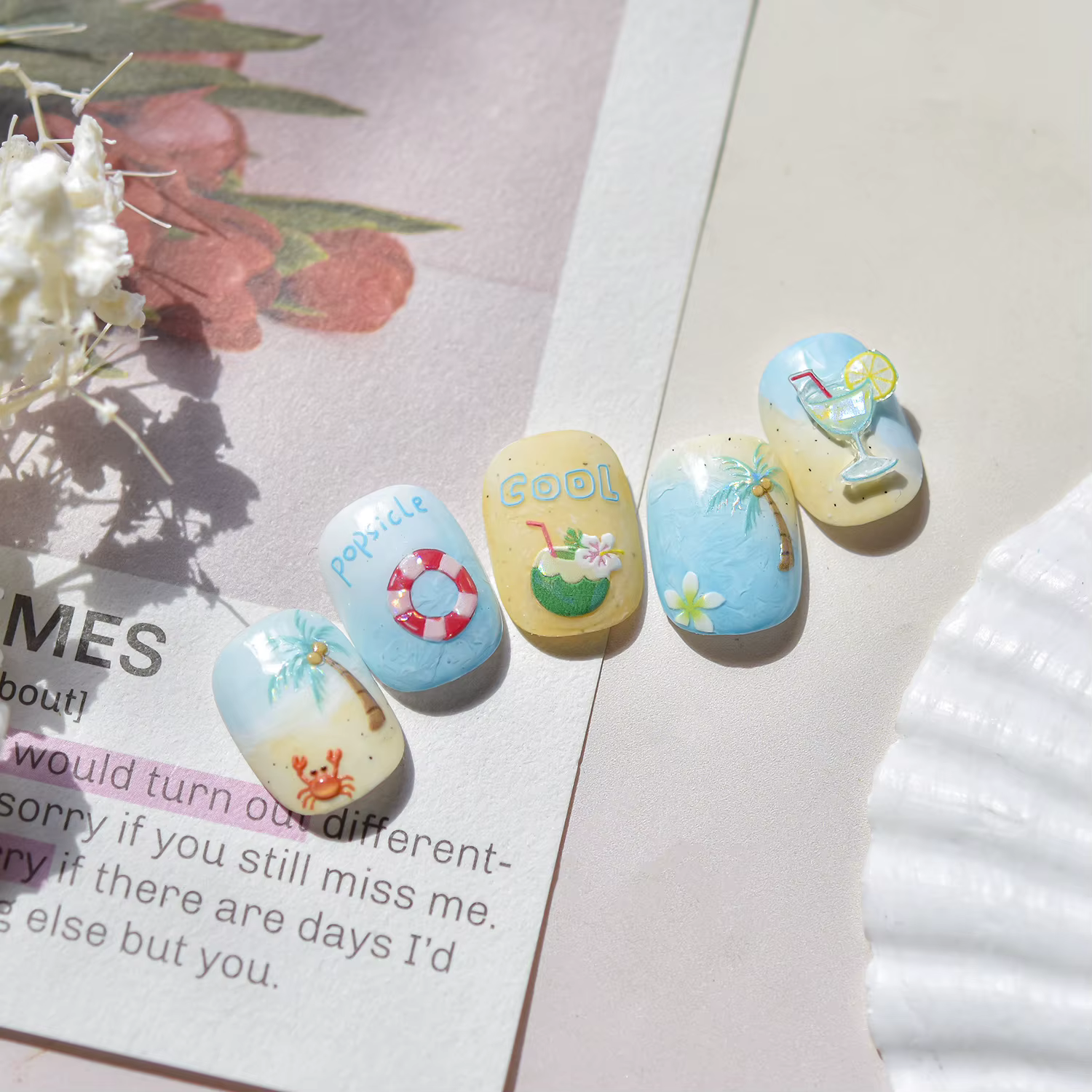 Autocollants pour ongles d'été pour enfants