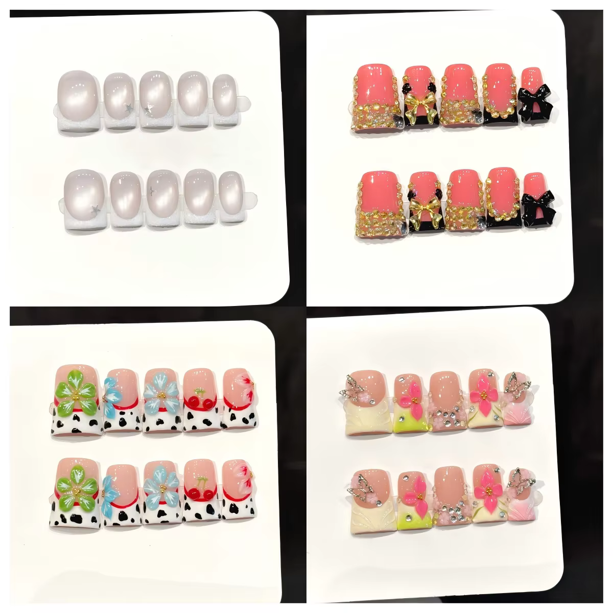 10 faux ongles en forme de canard faits à la main