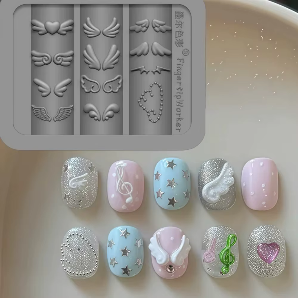 Moule en silicone pour nail art Ailes Mignonnes