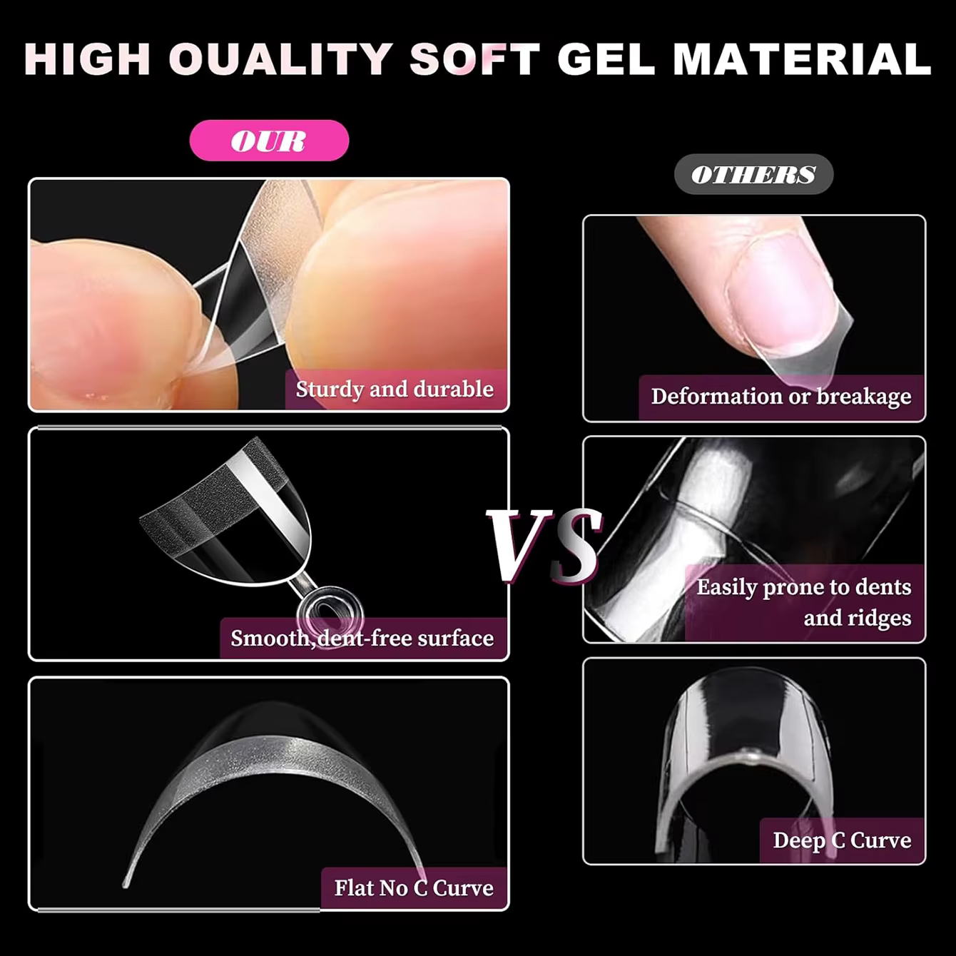 120 pièces- faux ongles transparents en amande courte semi-givrée