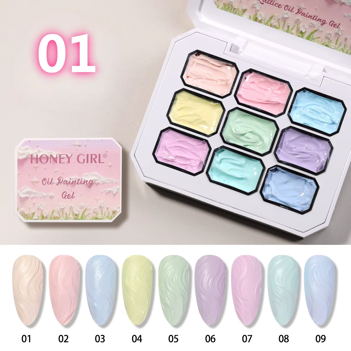 Gel de peinture à l'huile série Macaron 9 couleurs