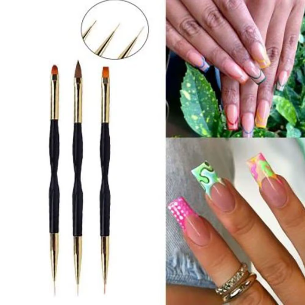 LINMANDA – ensemble de 3 pinceaux pour Nail Art