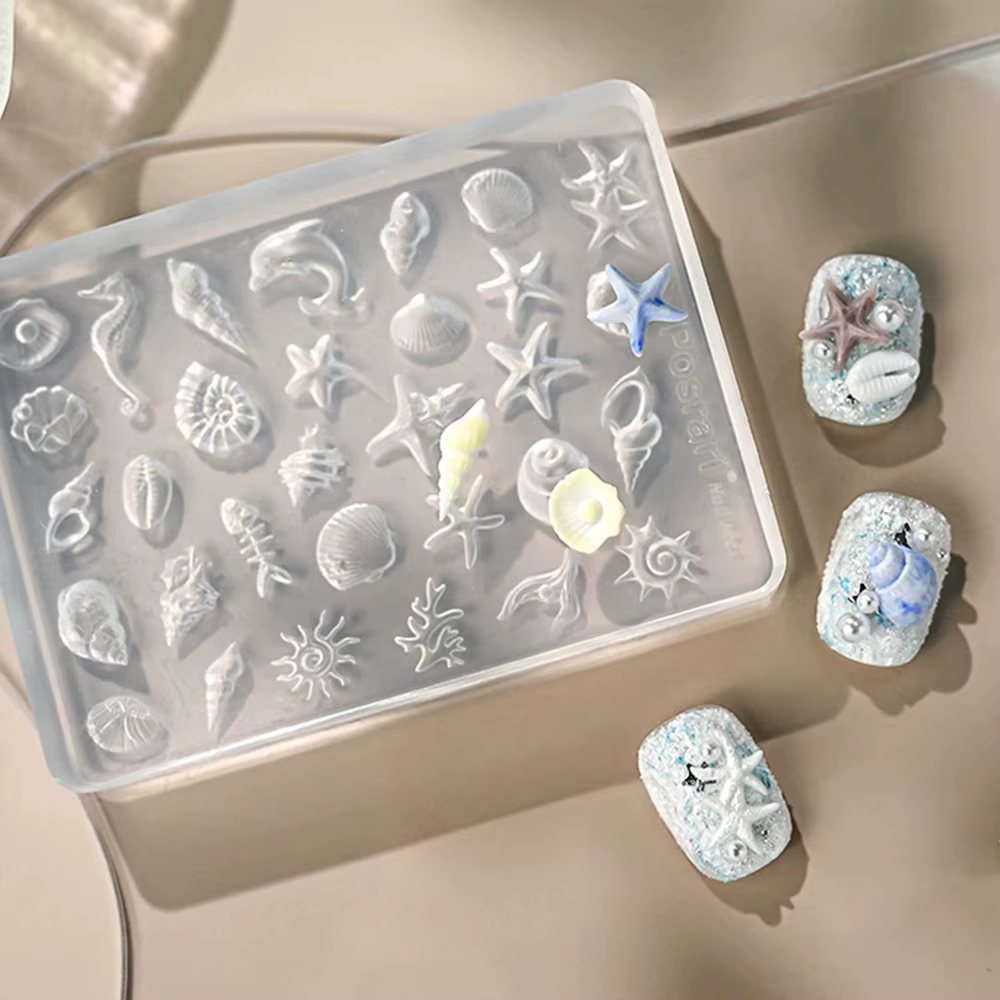 Moule à ongles en silicone Océan d'été