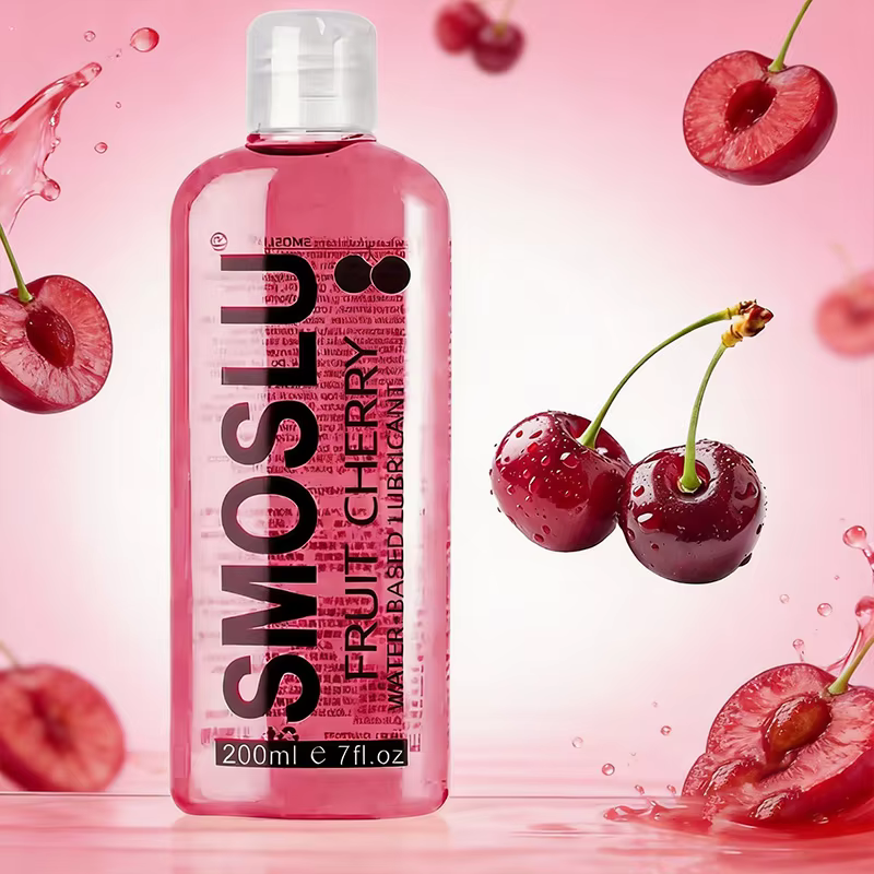 Gel lubrifiant à base d'eau Cherry – Lotion intime douce et lisse au parfum fruité, facile à nettoyer