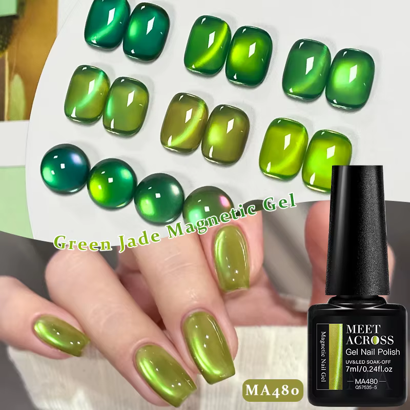 Vernis à ongles gel magnétique Green Jade Cat