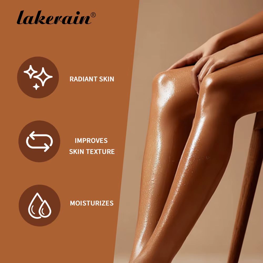 Lakerain huile de Gel corporel au cacao soin de la peau hydratant en profondeur 200ml huile corporelle beurre de cacao hydratant Radian pour tous les Types de peau