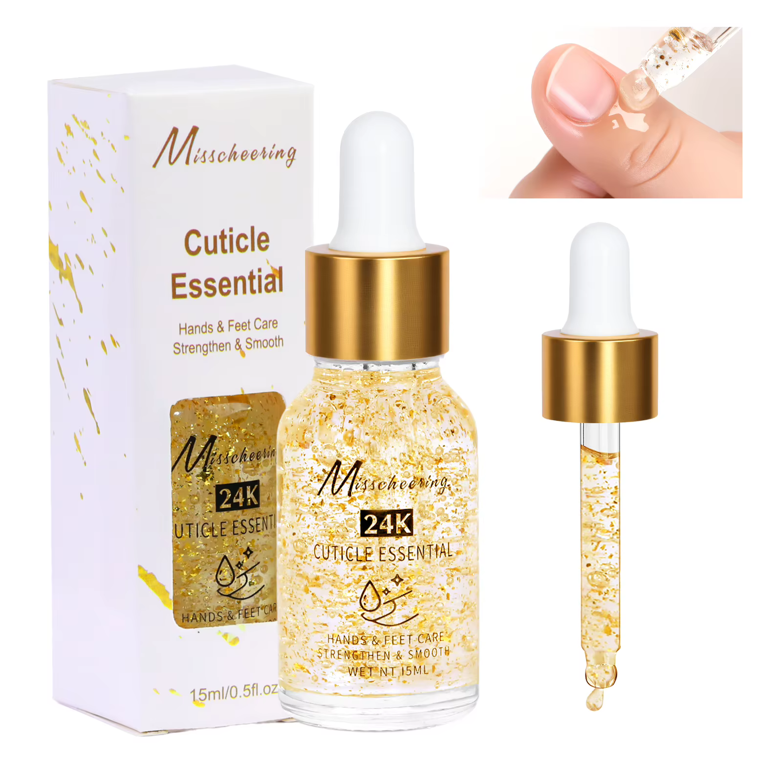 Huile nutritionnelle en feuille d'or 24k