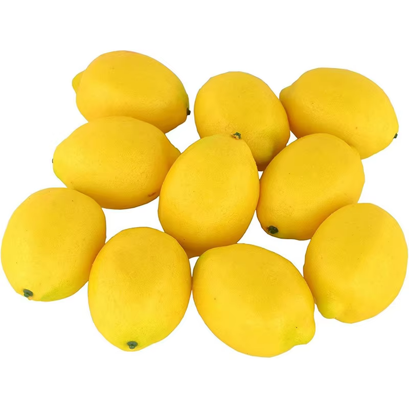Citron artificiel, faux fruit, pour décoration de la maison, centre de table, ornement de table d'intérieur, style campagnard, décoration de cuisine, 2/5/10 pièces