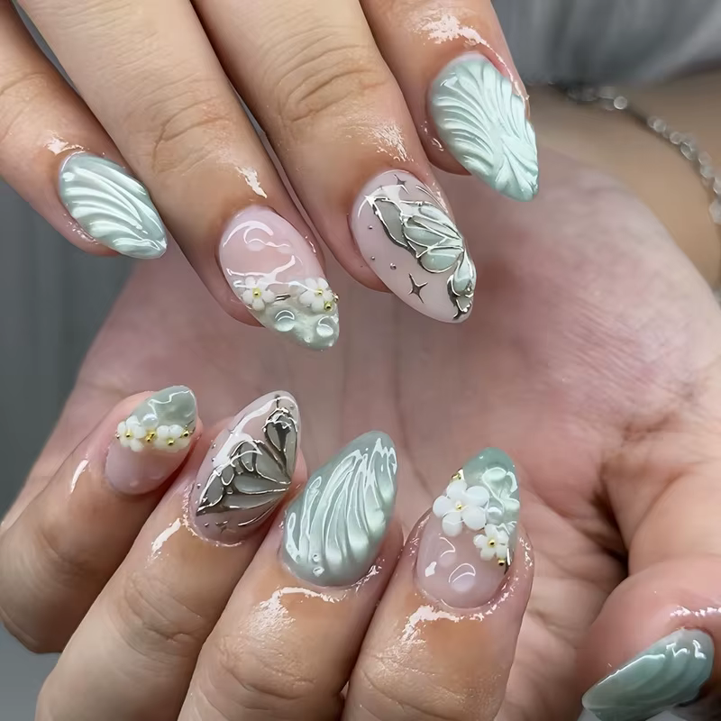 Faux ongles 3D pour femmes et filles