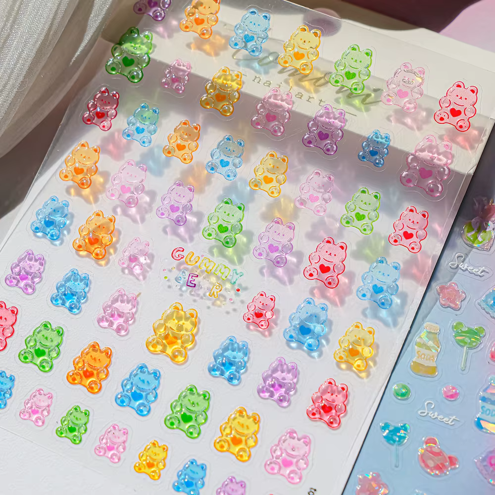 Kawaii gelée ours Nail Art 5D mignon