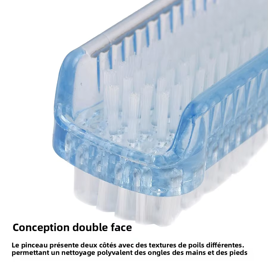 Brosse de nettoyage des ongles double face