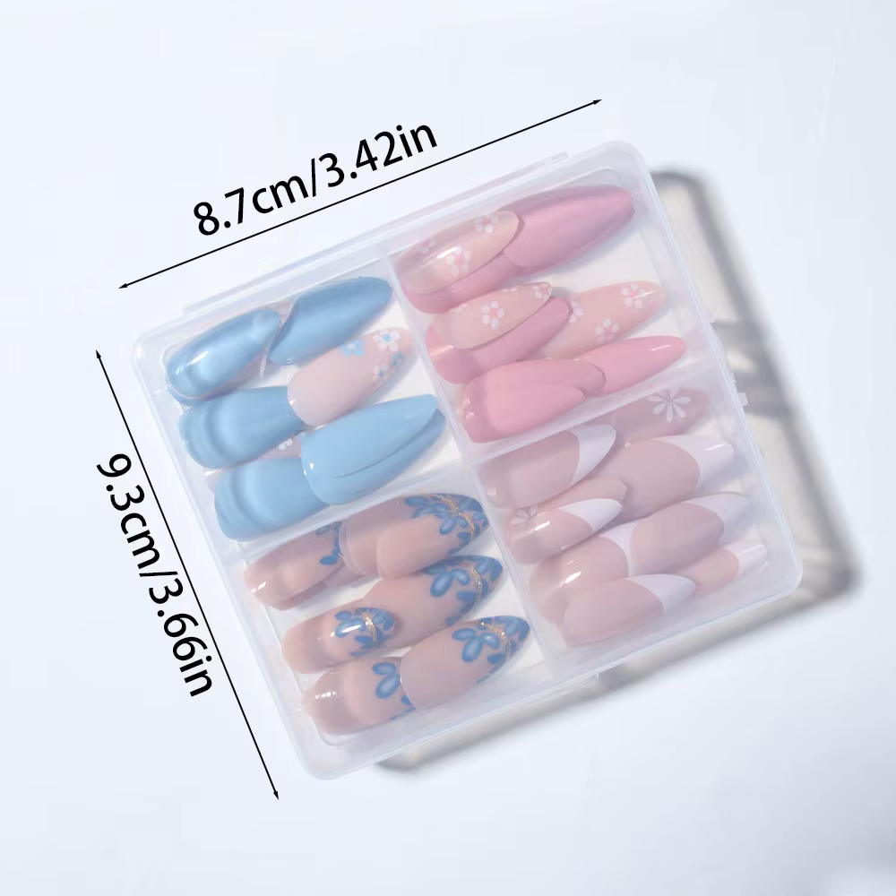 96 pièces (quatre styles) ongles en amande