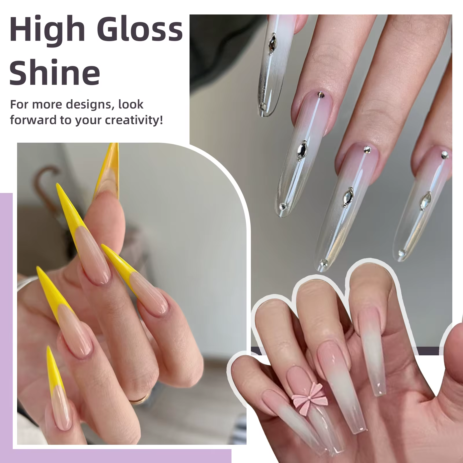 Gel d'extension d'ongles de couleur unie