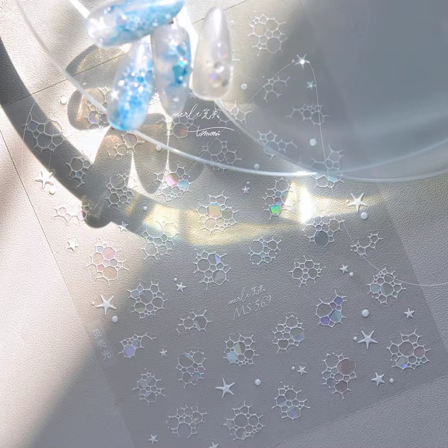 Autocollant de manucure décoratif en relief souple