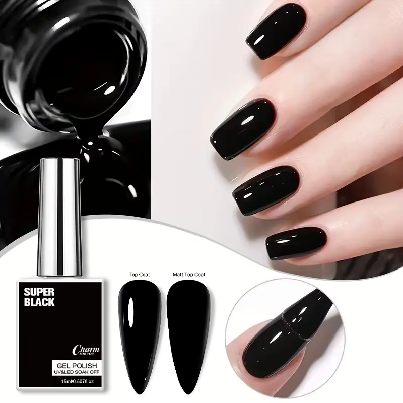 Vernis à ongles gel noir intense 15ml UV LED Soak Off
