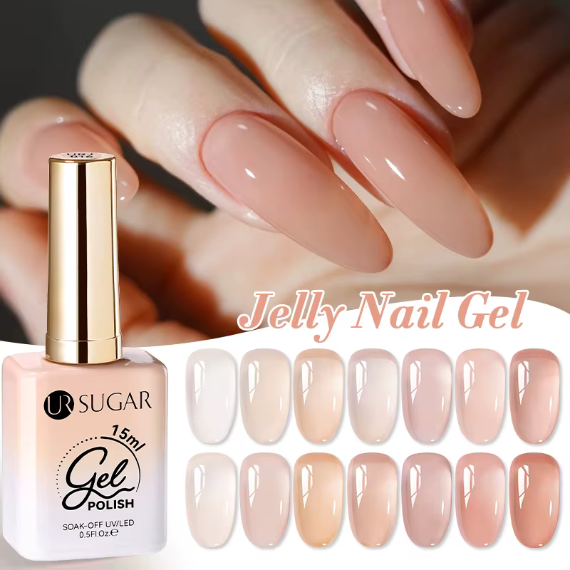 UR SUGAR 15ml gelée nue Gel vernis à ongles rose clair translucide couleur tremper UV LED Gel