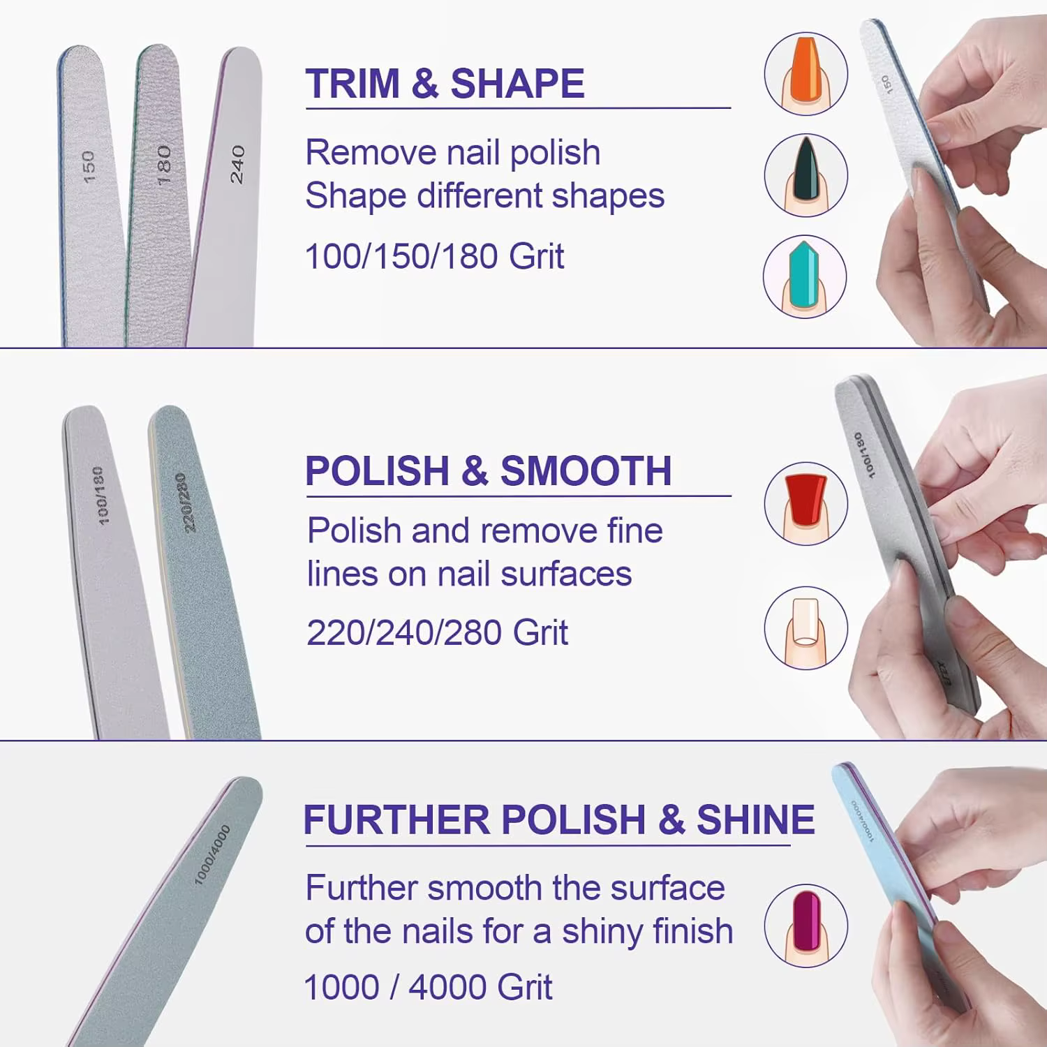 Ensemble de limes à ongles professionnelles