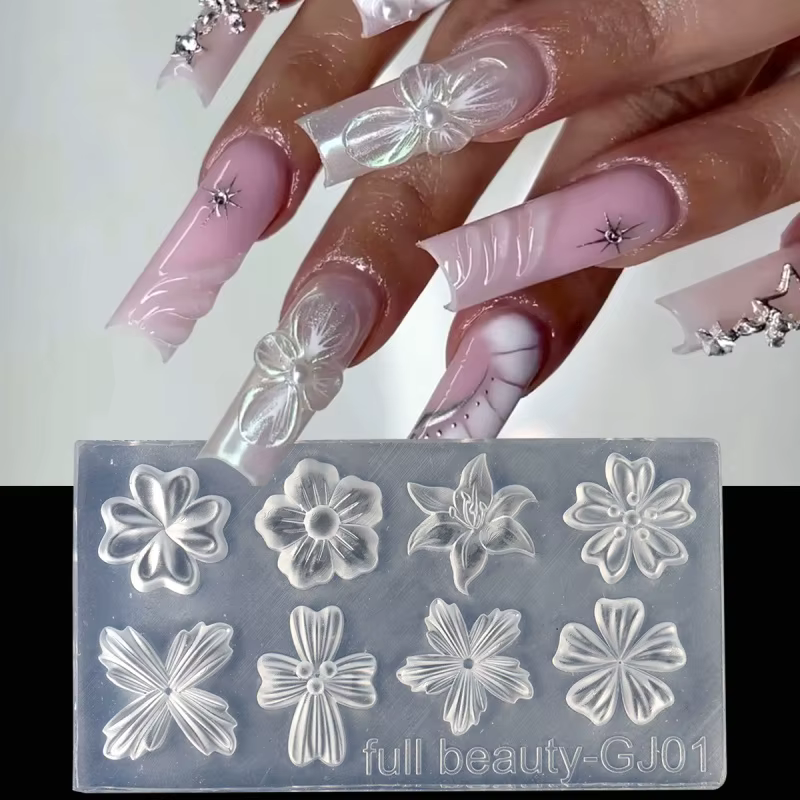 Moule à ongles en silicone pour pétales de fleurs de printemps