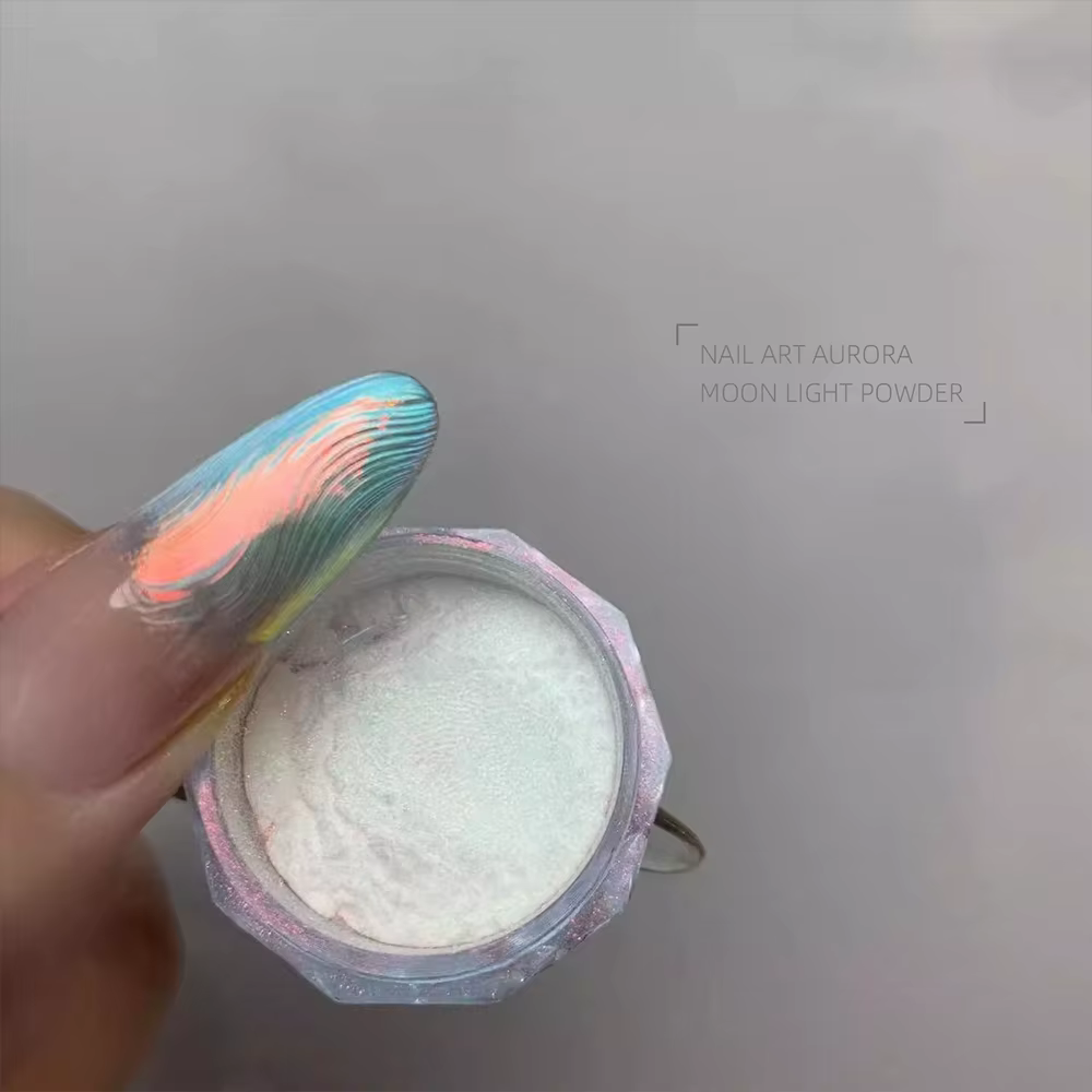 1 pot de poudre à ongles chromée iridescente effet caméléon sirène