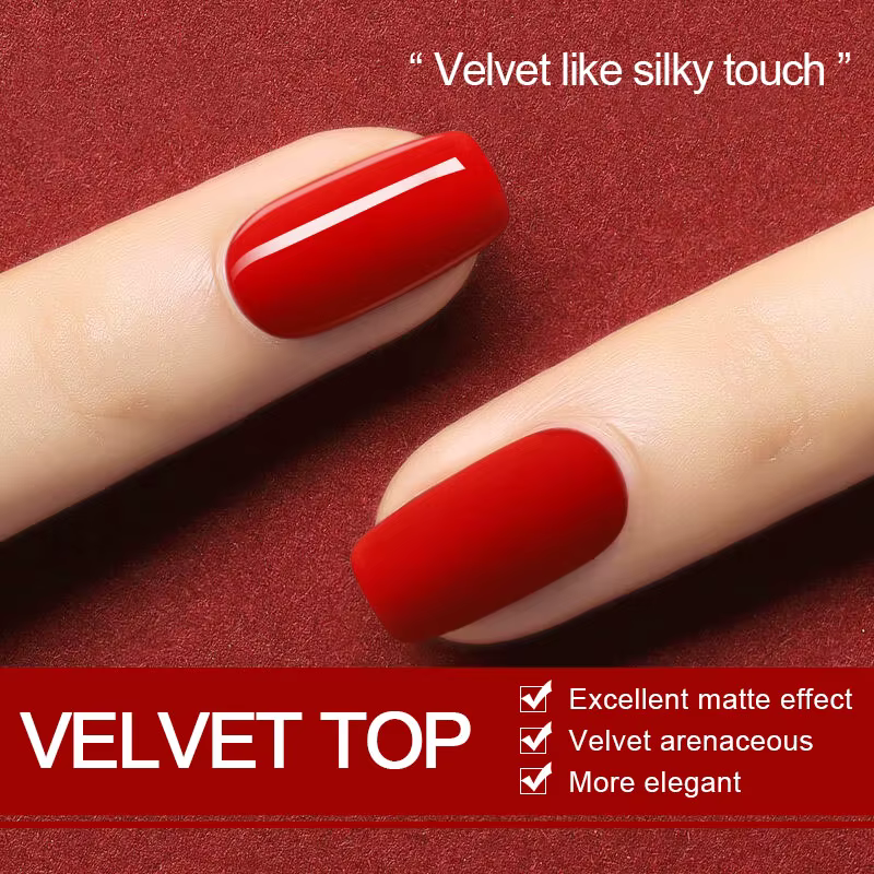 Clou Beaute couche de finition en velours mat vernis Semi-permanent Base en caoutchouc solide sans acide