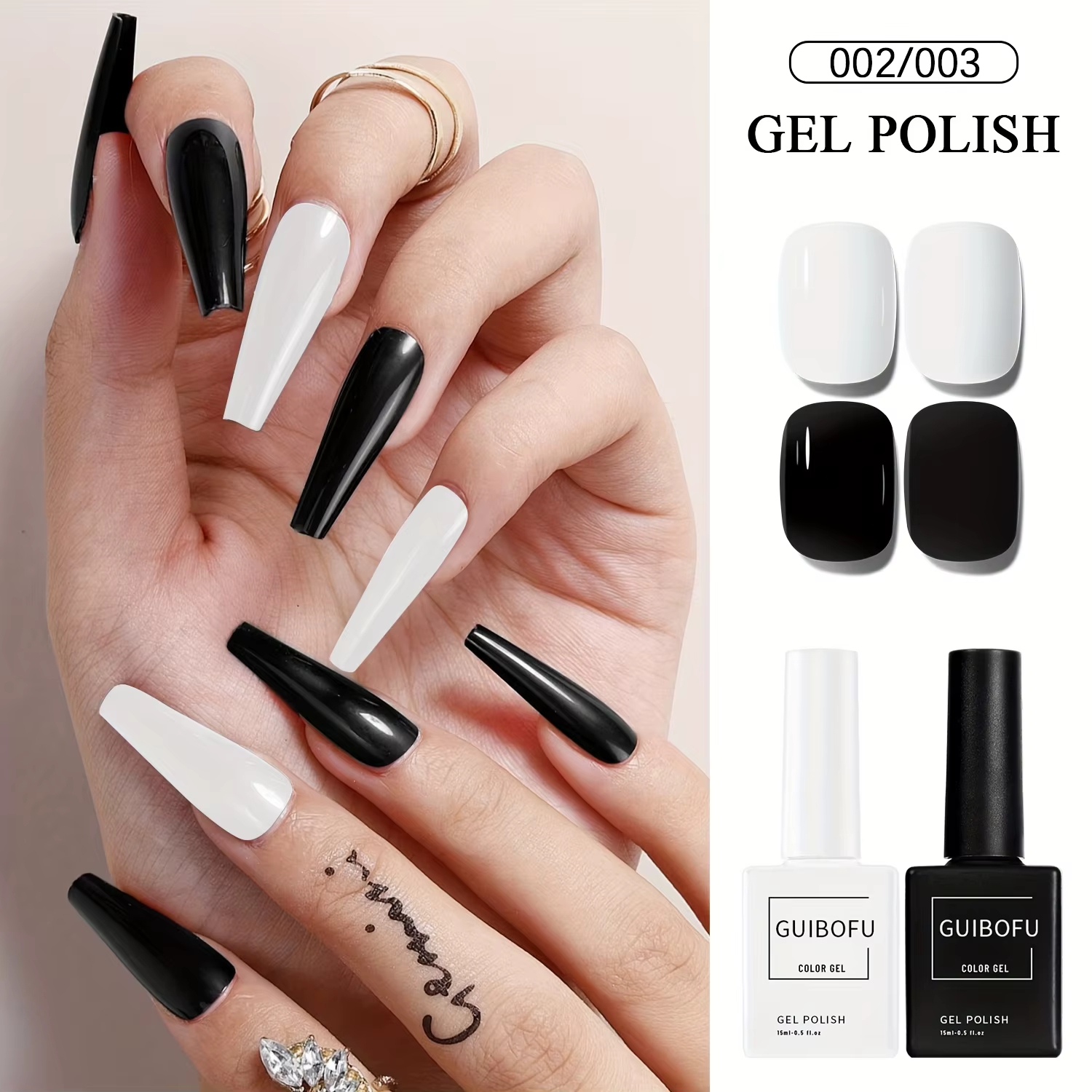 Ensemble de vernis Gel noir et blanc