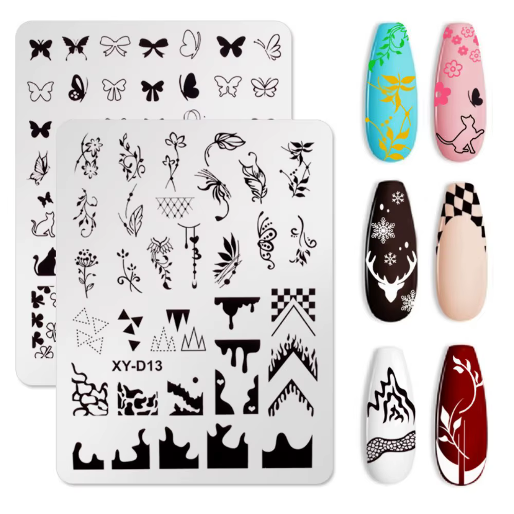 Nouveaux pochoirs pour nail art français : motifs floraux