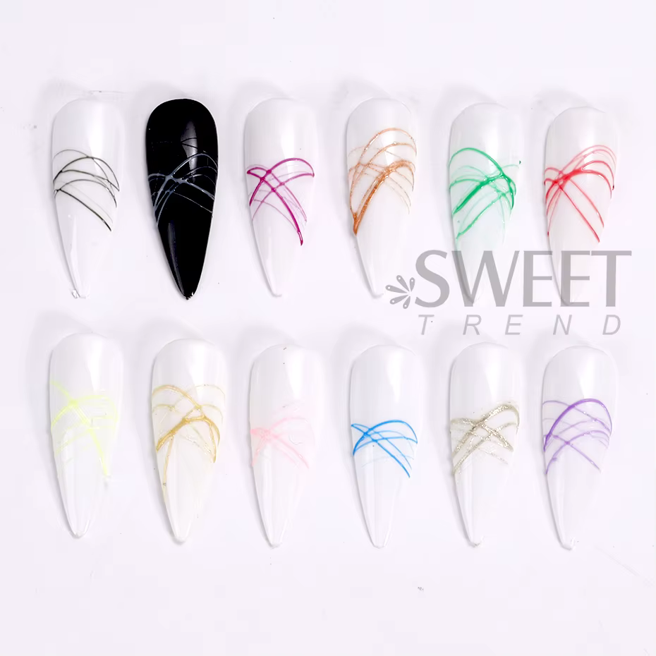 12 pièces 5ml araignée fil Gel vernis à ongles créatif coloré dessin fleur peinture ligne bricolage Nail Art Design Gel