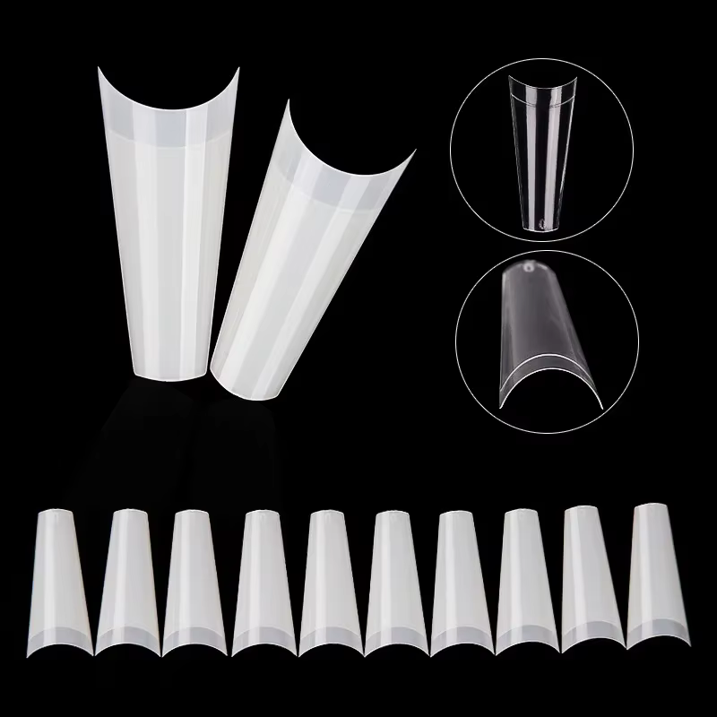 500 pièces clair naturel français Ballet cercueil faux ongles acryliques conseils d'art Gel UV Ultra Flexible