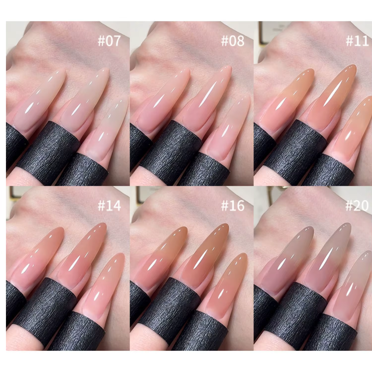 Gel à ongles 15ml rose nude transparent effet glace