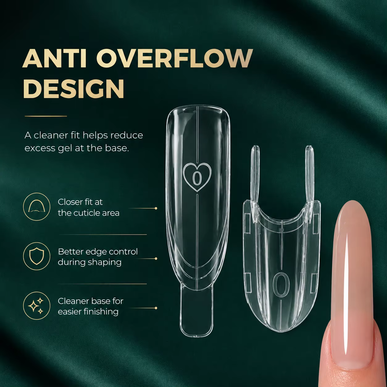 Nailpop 120 pièces Dual Forms Sandwich 15 formes Ovale Long