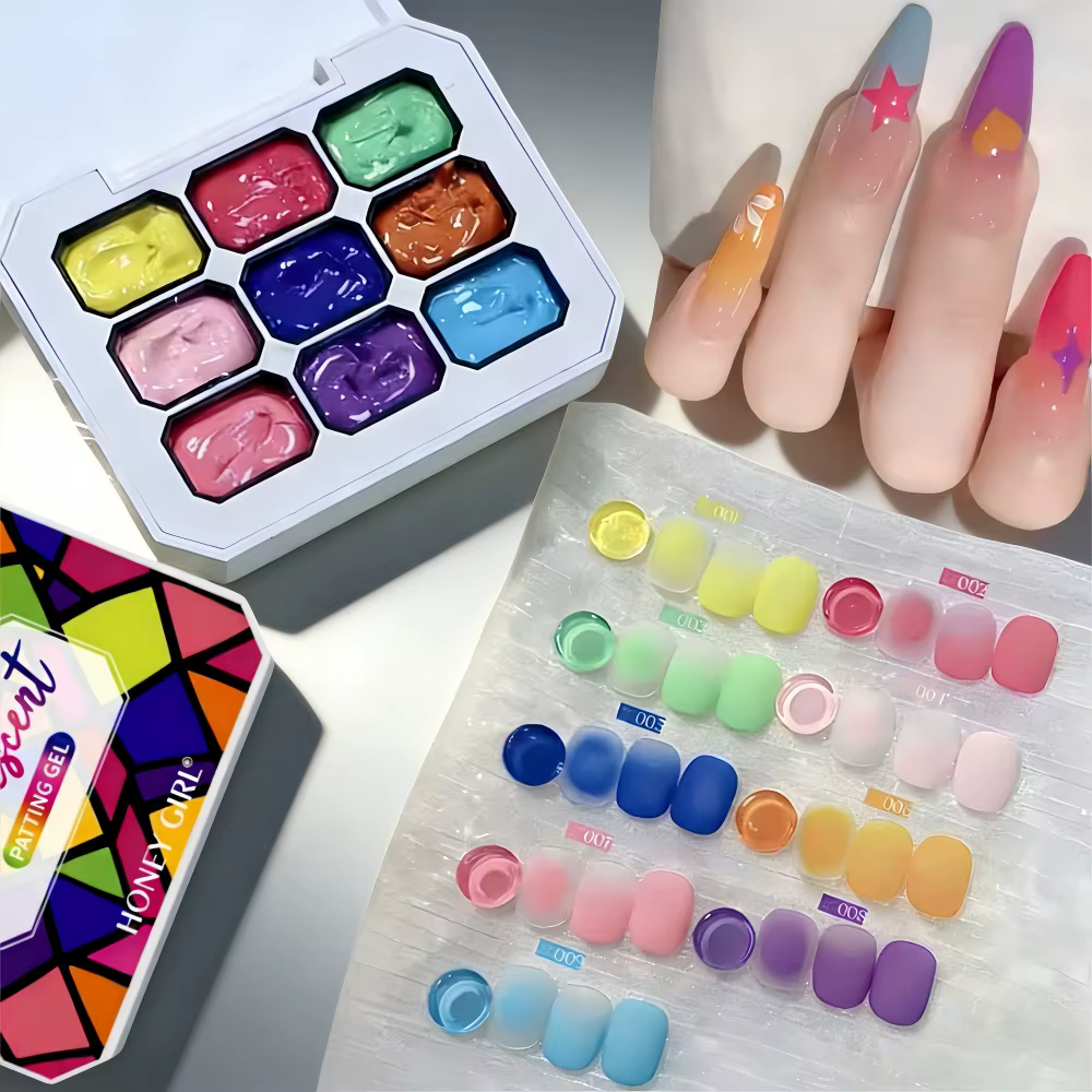 Gel fluorescent pour ongles en 9 couleurs