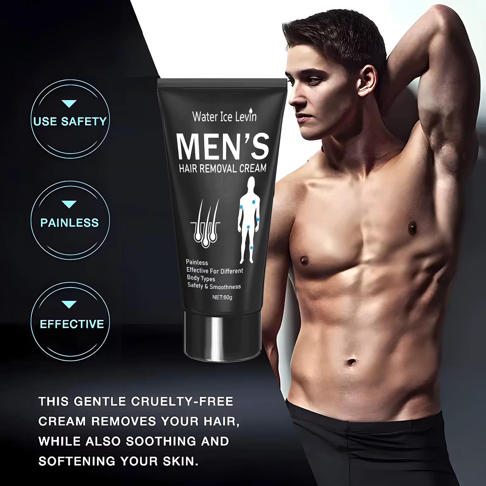 Crème dépilatoire 60g pour hommes et femmes, indolore, rapide et efficace, laisse la peau lisse et rafraîchissante, redonne confiance