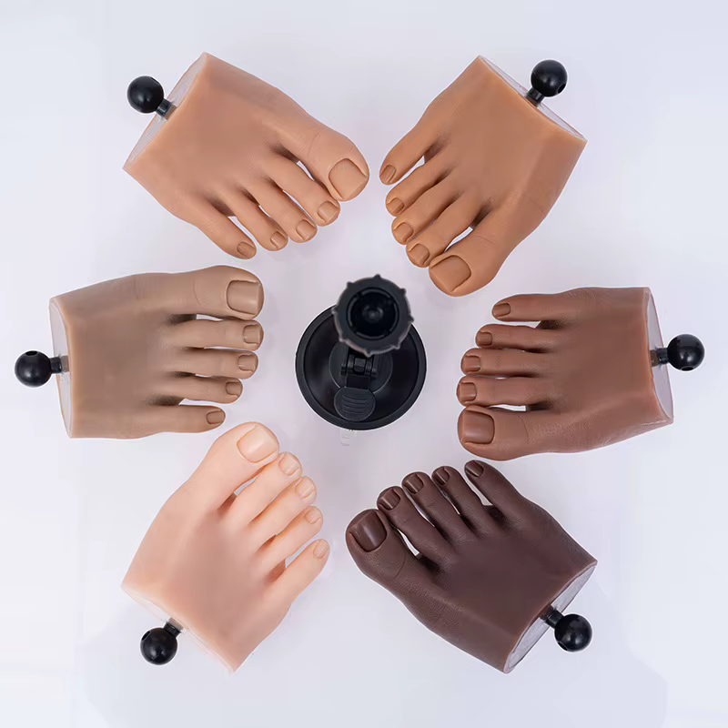 Nail Practice Demi Pied Modèle Silicone Liquide Réaliste Manucure Acrylique Mannequin Pieds Formation Bricolage Art Salon Artistes TGQF-11