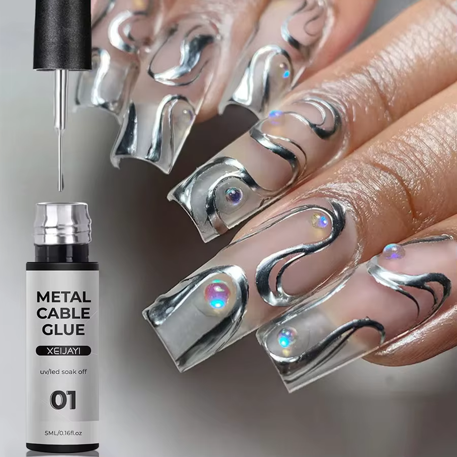 Vernis à ongles en Gel métallique argenté