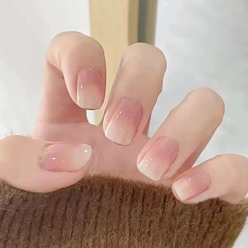 24 pièces/ensemble frais mignon Style artificiel faux ongles couverture complète amovible acrylique presse