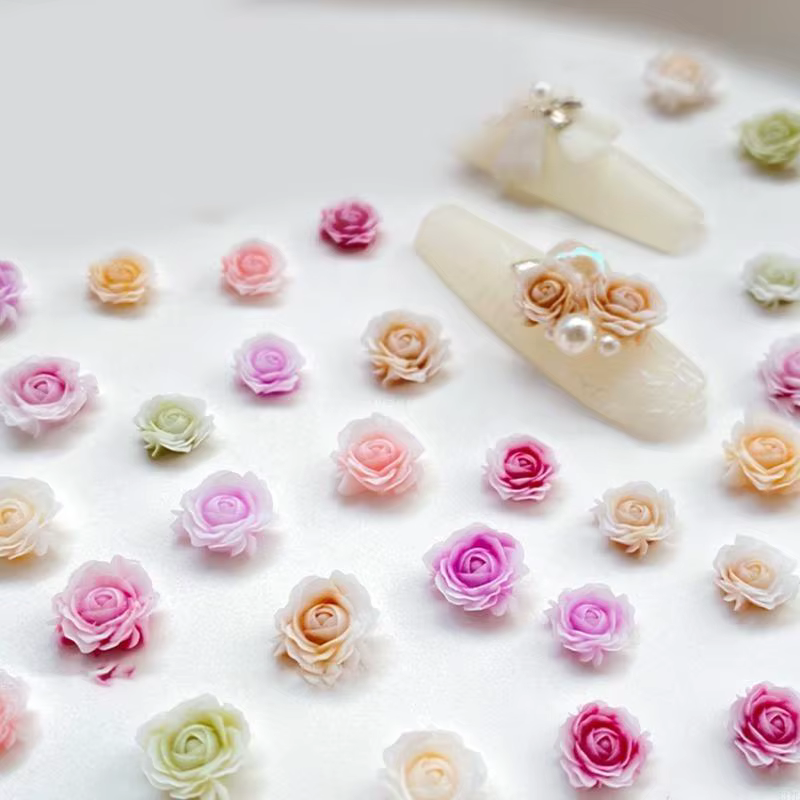 831E 50pcsdecorez vos ongles avec des accessoires rose en résine adaptés aux amateurs