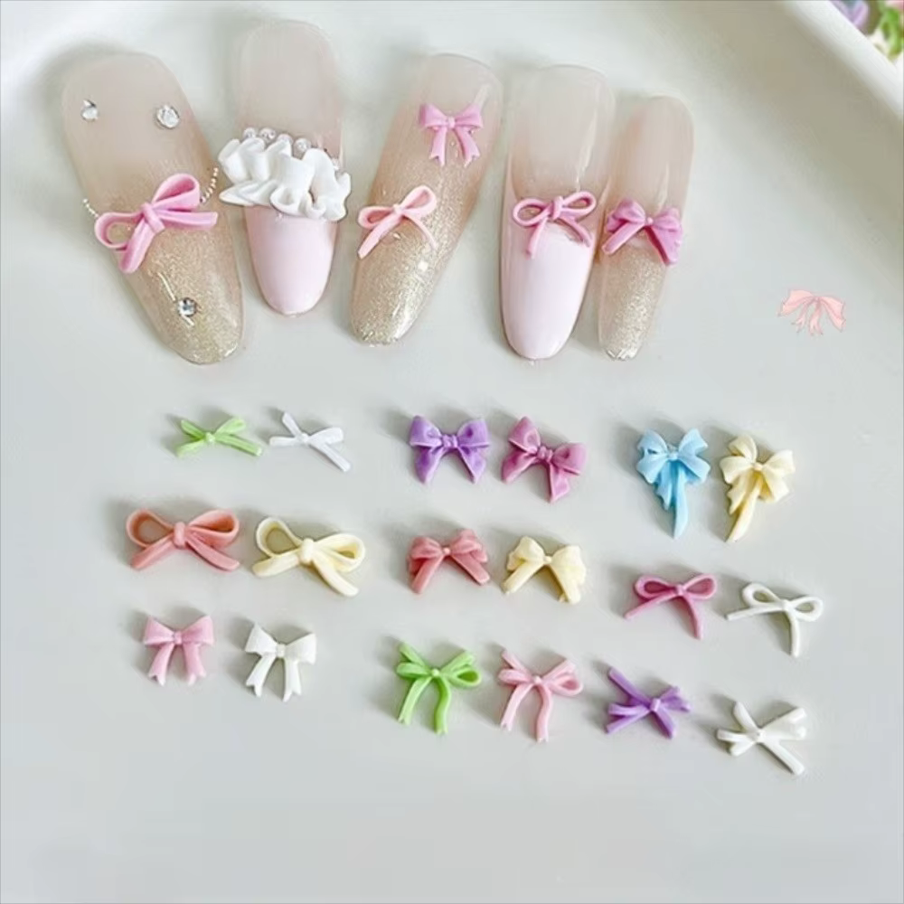 Doux Mini nœud papillon Nail Art accessoires paquet mixte bricolage nœud