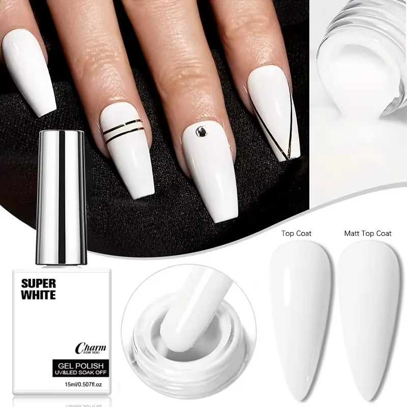 Vernis à ongles gel super blanc 15ml UV LED Soak Off